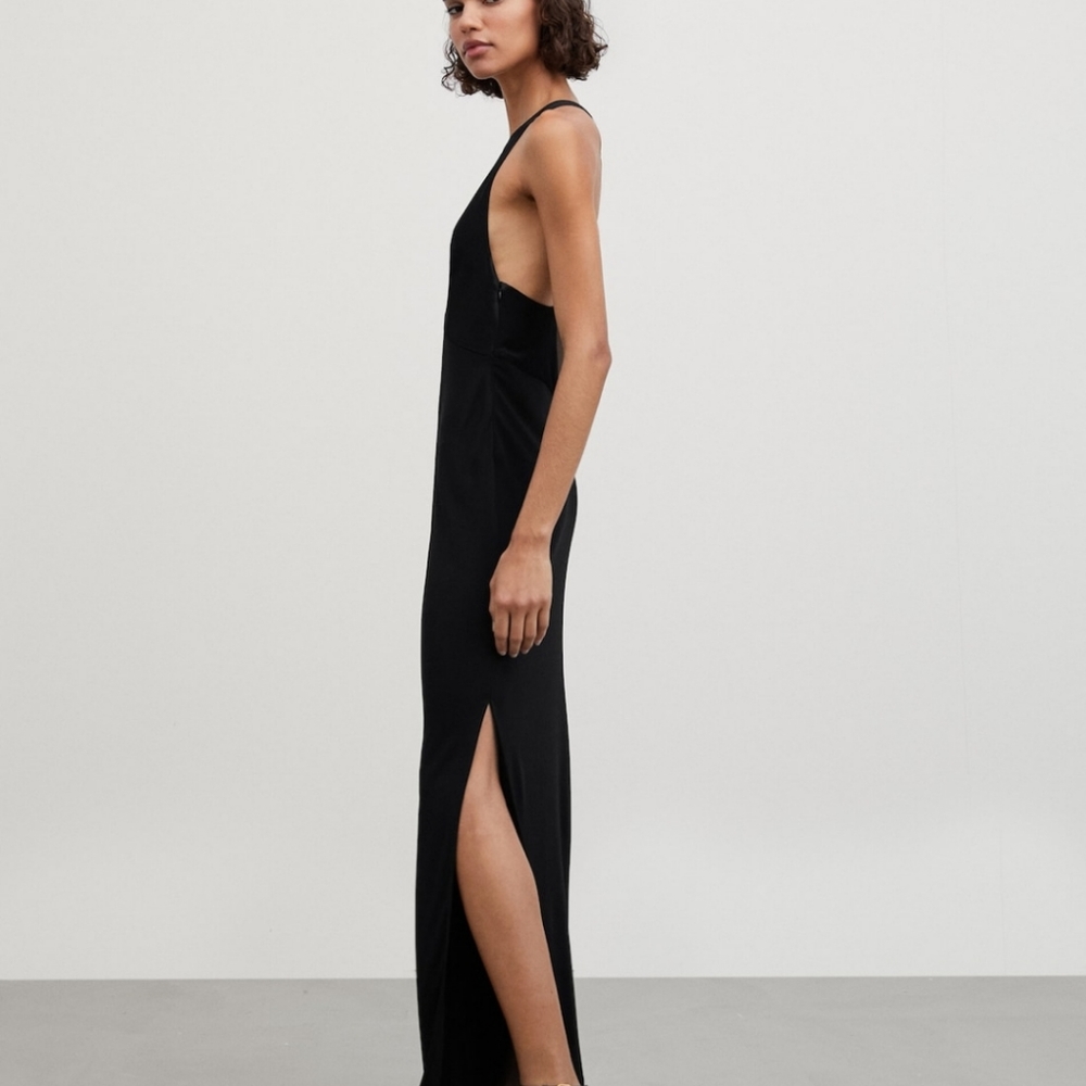 Massimo Dutti Black Sleeveless Maxi Dress